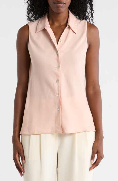 ELIE ELIE TAHARI Sleeveless Button-Up Shirt