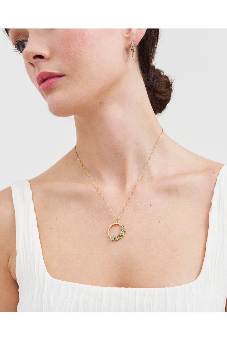 Floral Wreath Necklace, Alternate, color, Gold