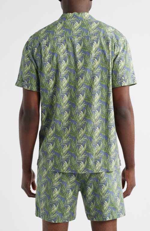 Rails Atlas Seaweed Print Linen Blend Camp Shirt
