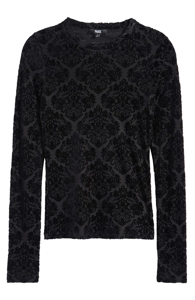 PAIGE Chelle Burnout Velvet Top, Alternate, color, Black