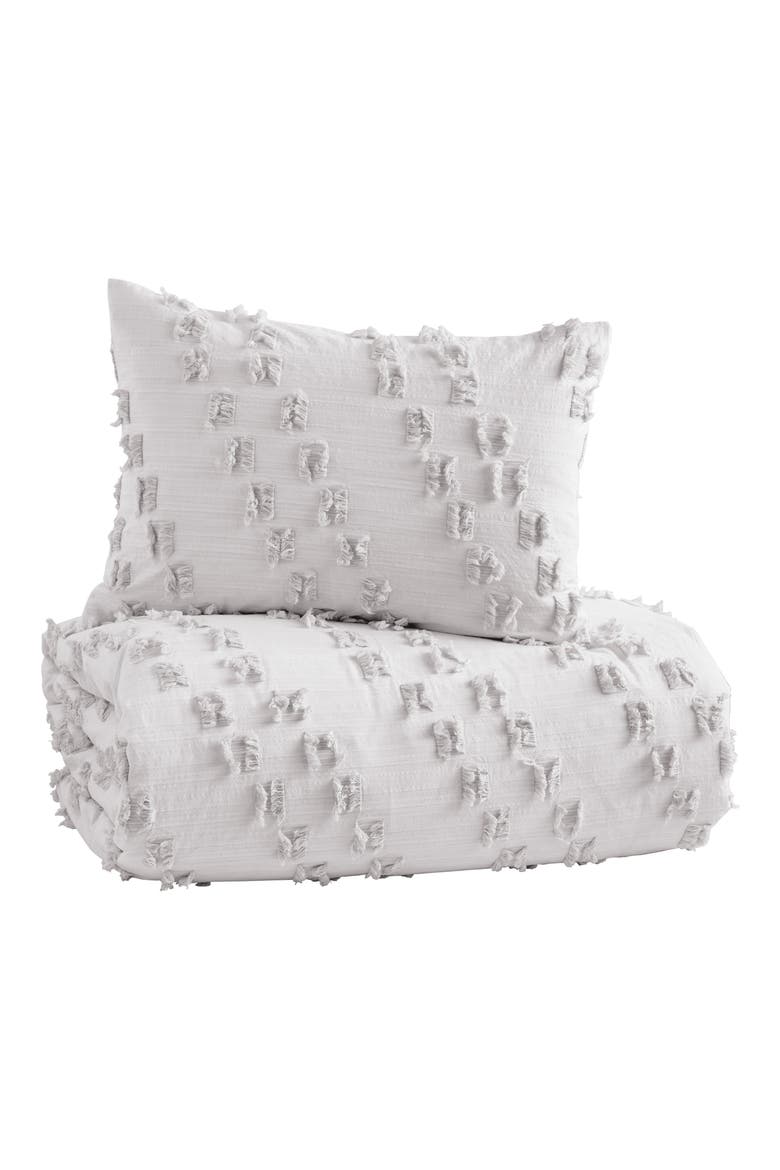 Space Dye Fringe Comforter & Sham Set, Alternate, color, GREY