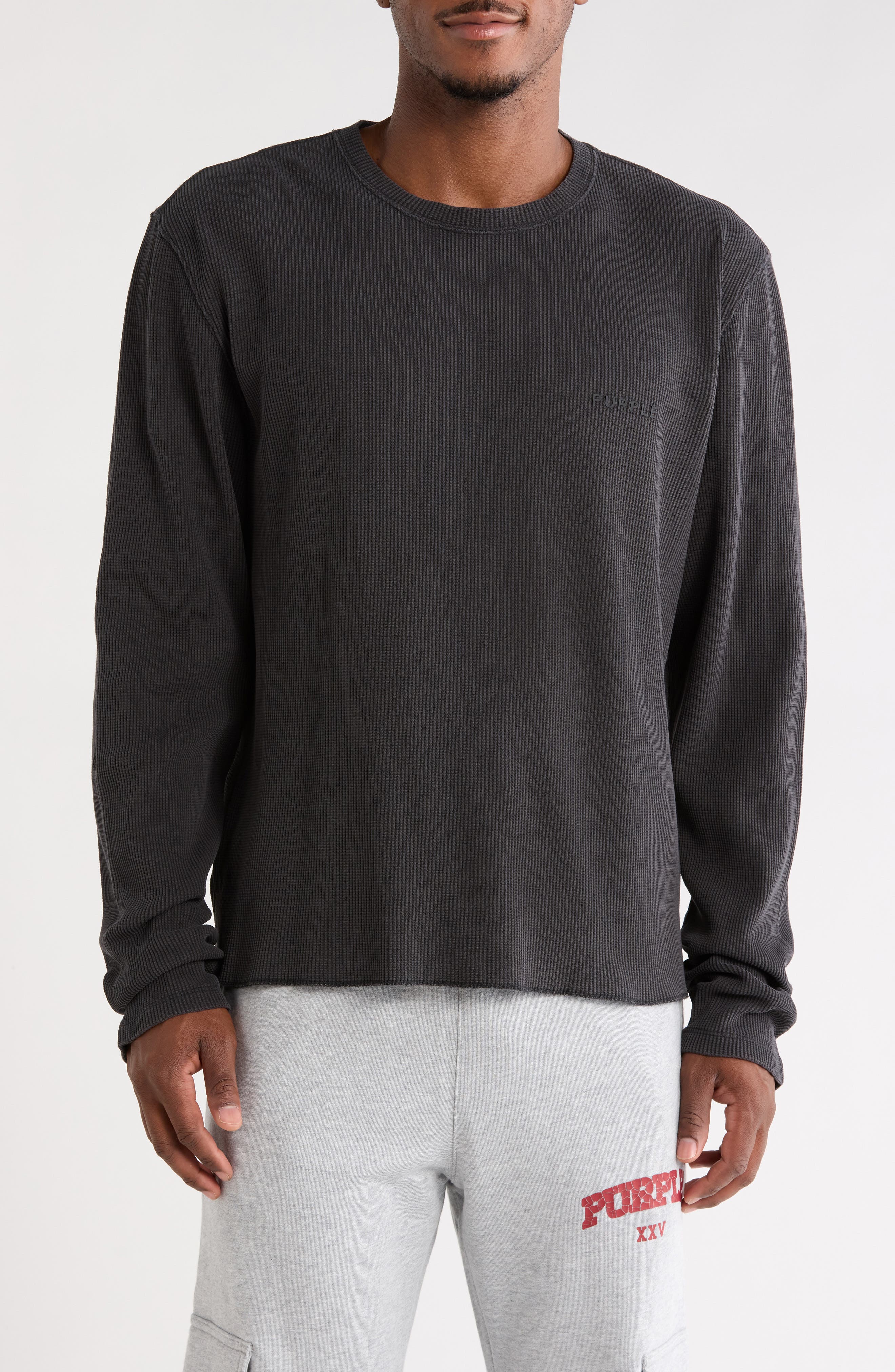 Waffle Knit Long Sleeve T-Shirt