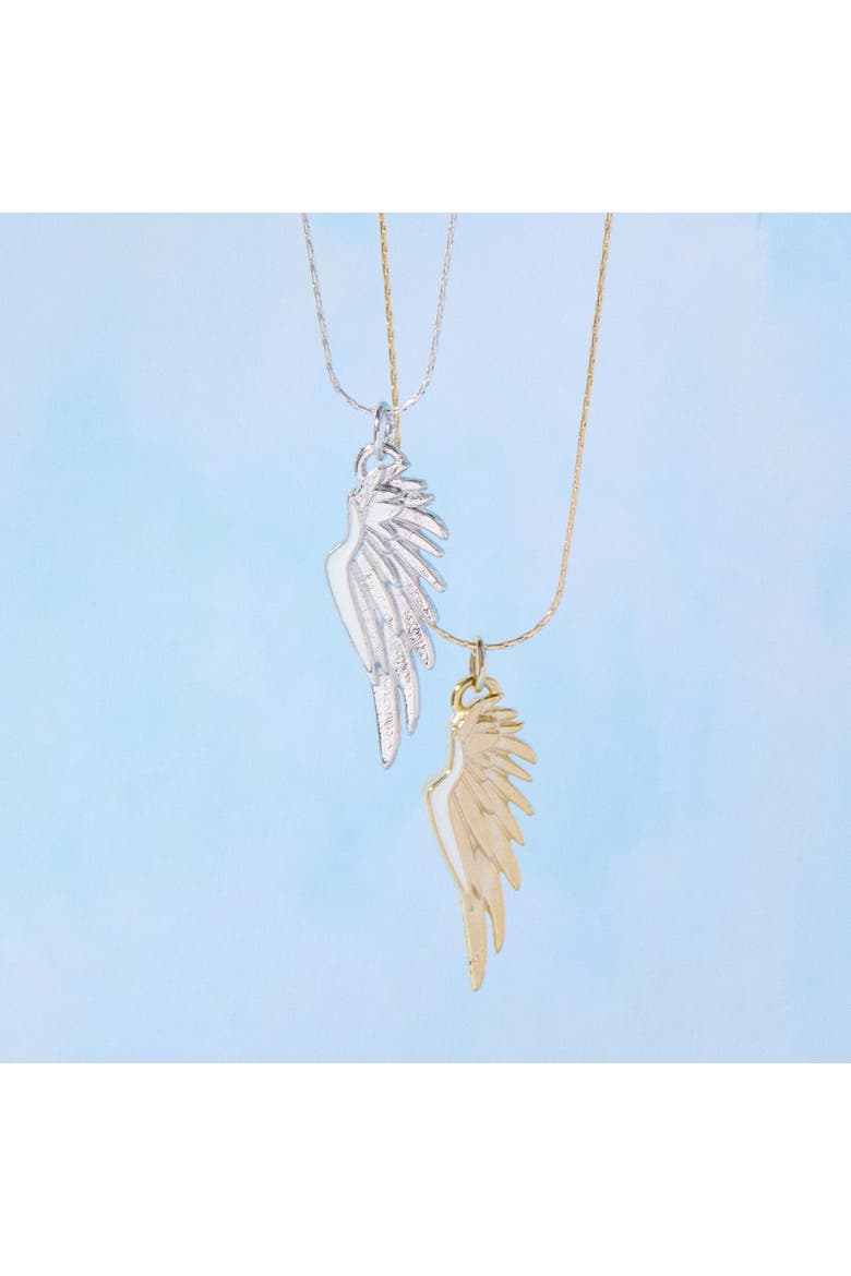 Angel Wing Expandable Necklace, Alternate, color, Gold