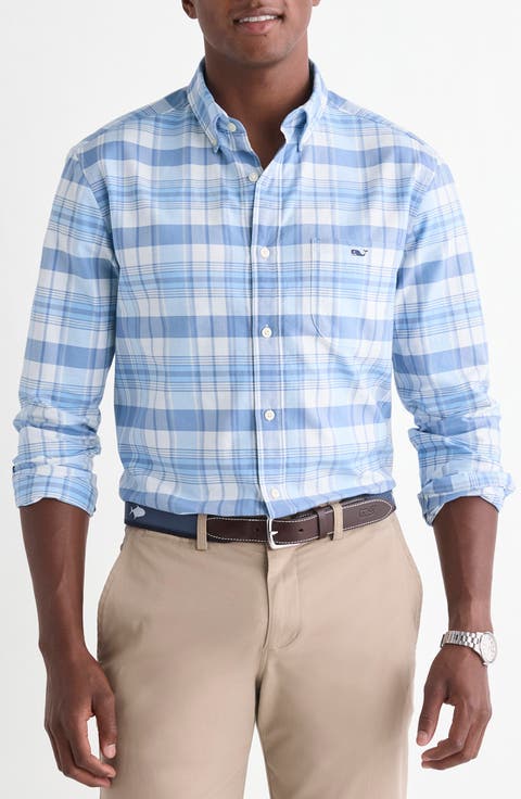 Plaid Long Sleeve Oxford Shirt
