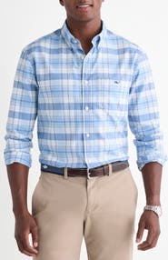 vineyard vines Plaid Long Sleeve Oxford Shirt