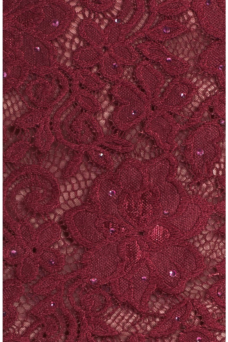 Embellished Lace Two-Piece Gown, Alternate, color, GARNET