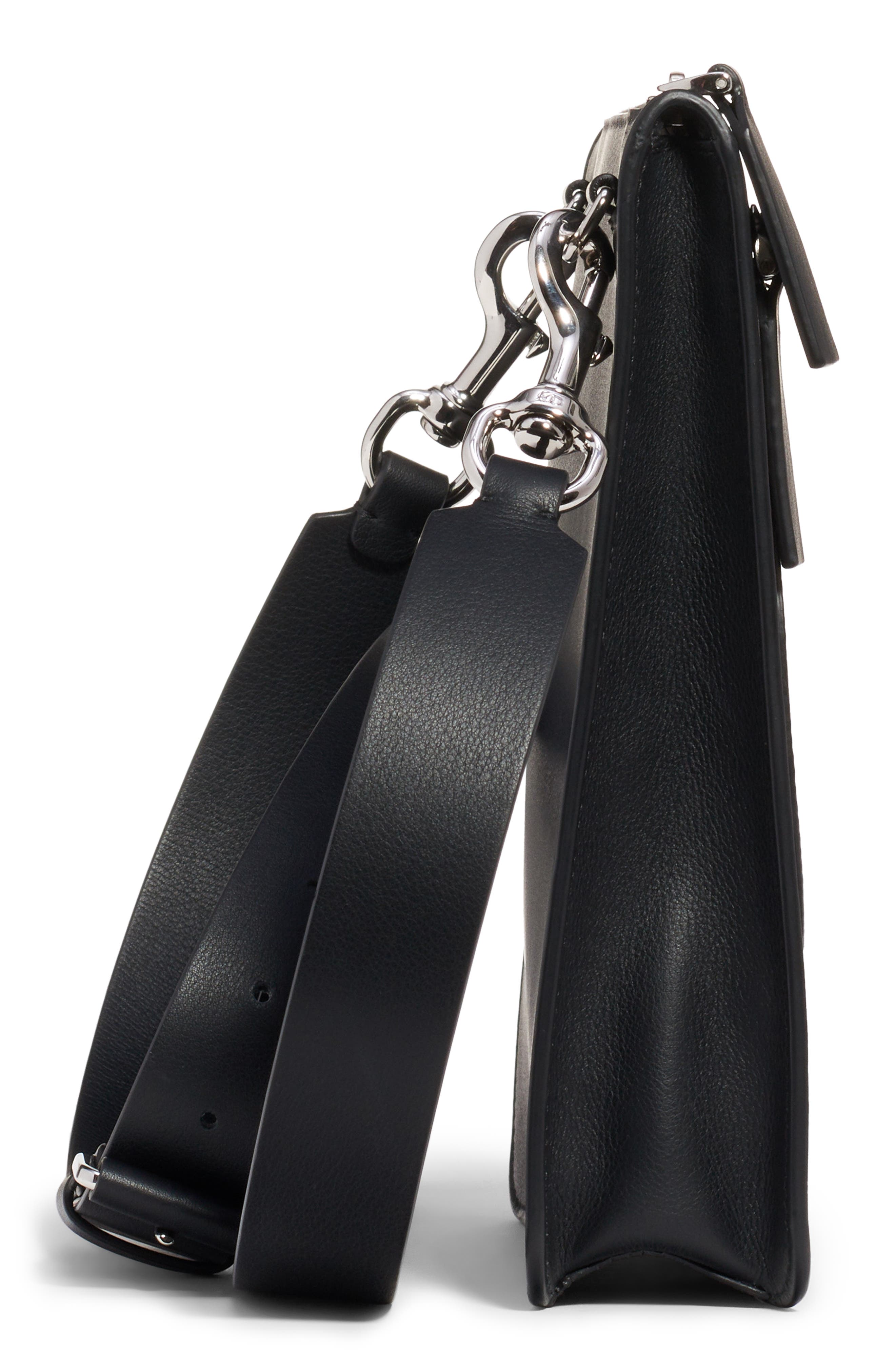 Valentino Garavani Valentino Small V-Logo Calfskin Leather Messenger Bag, Alternate, color, 