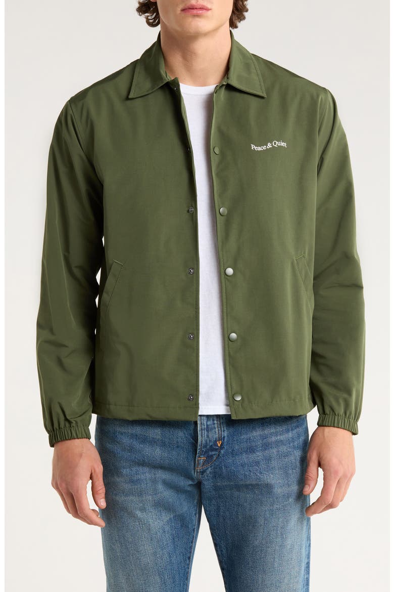 Wordmark Coach's Jacket, Main, color, FOREST