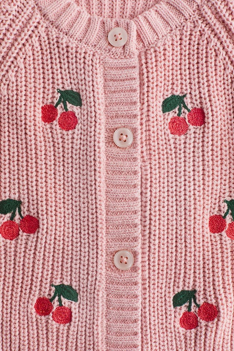 Embroidered-motif Cardigan, Alternate, color, Pink/cherries