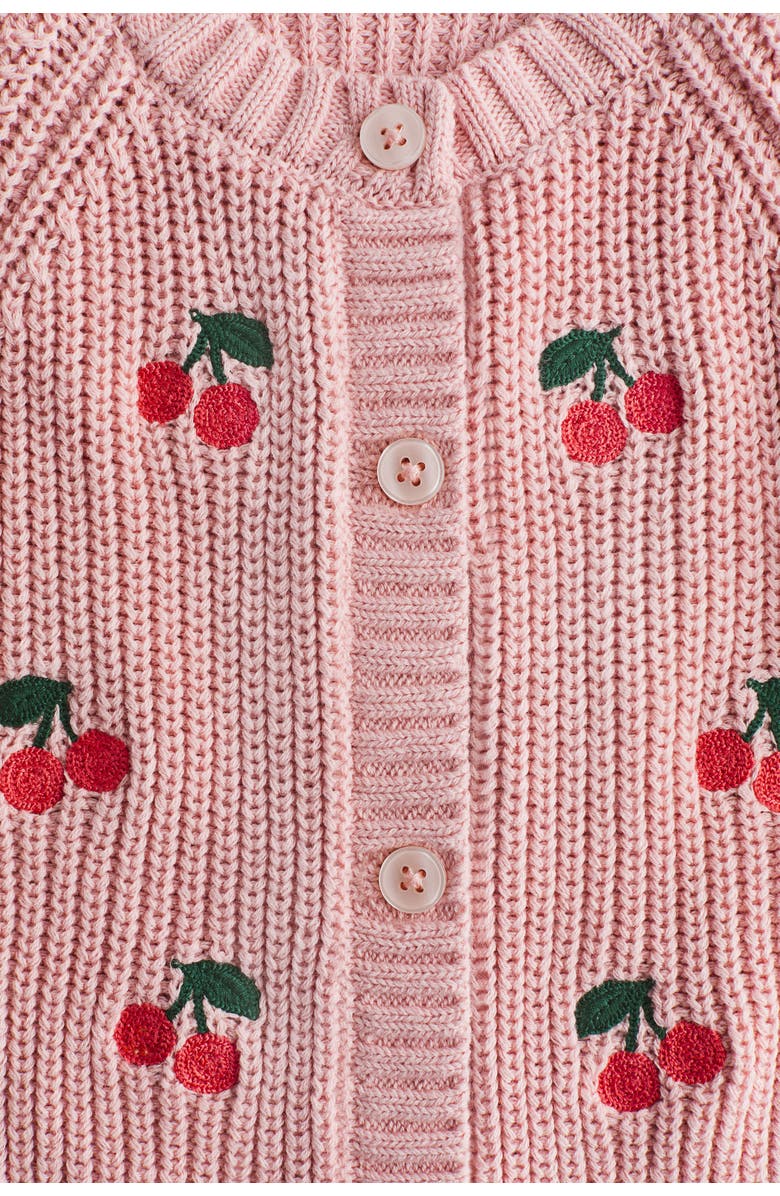 H&M Embroidered-motif Cardigan, Alternate, color, Pink/Cherries