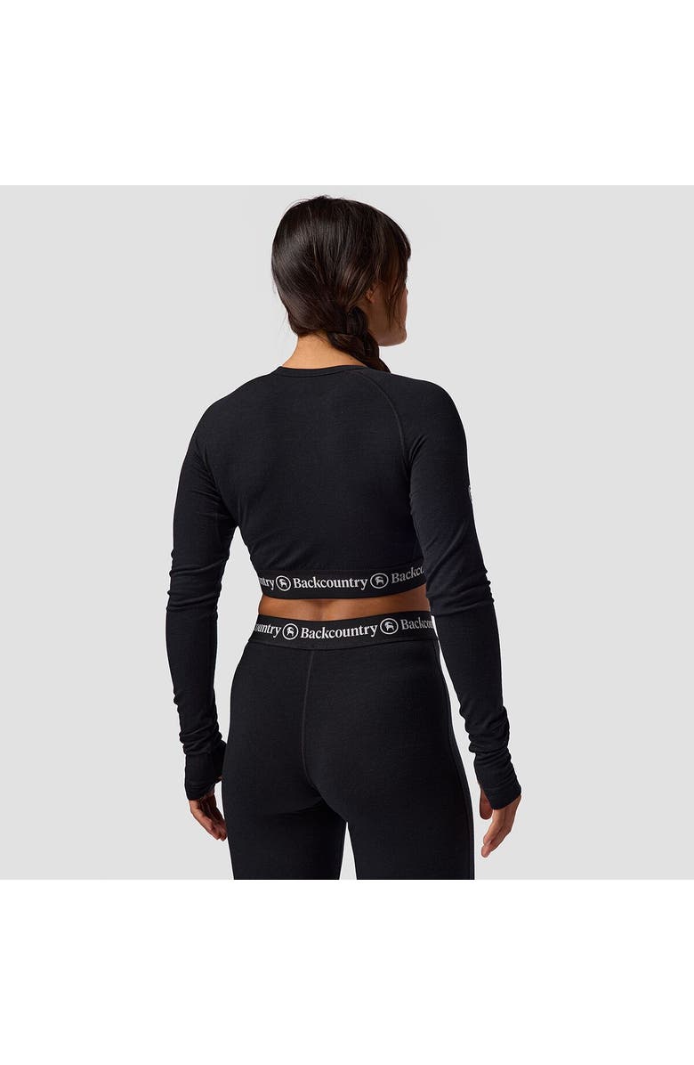 Backcountry Cedars Rws Merino Lt-Wt Baselayer Crop Crew Top - Women's, Alternate, color, Black