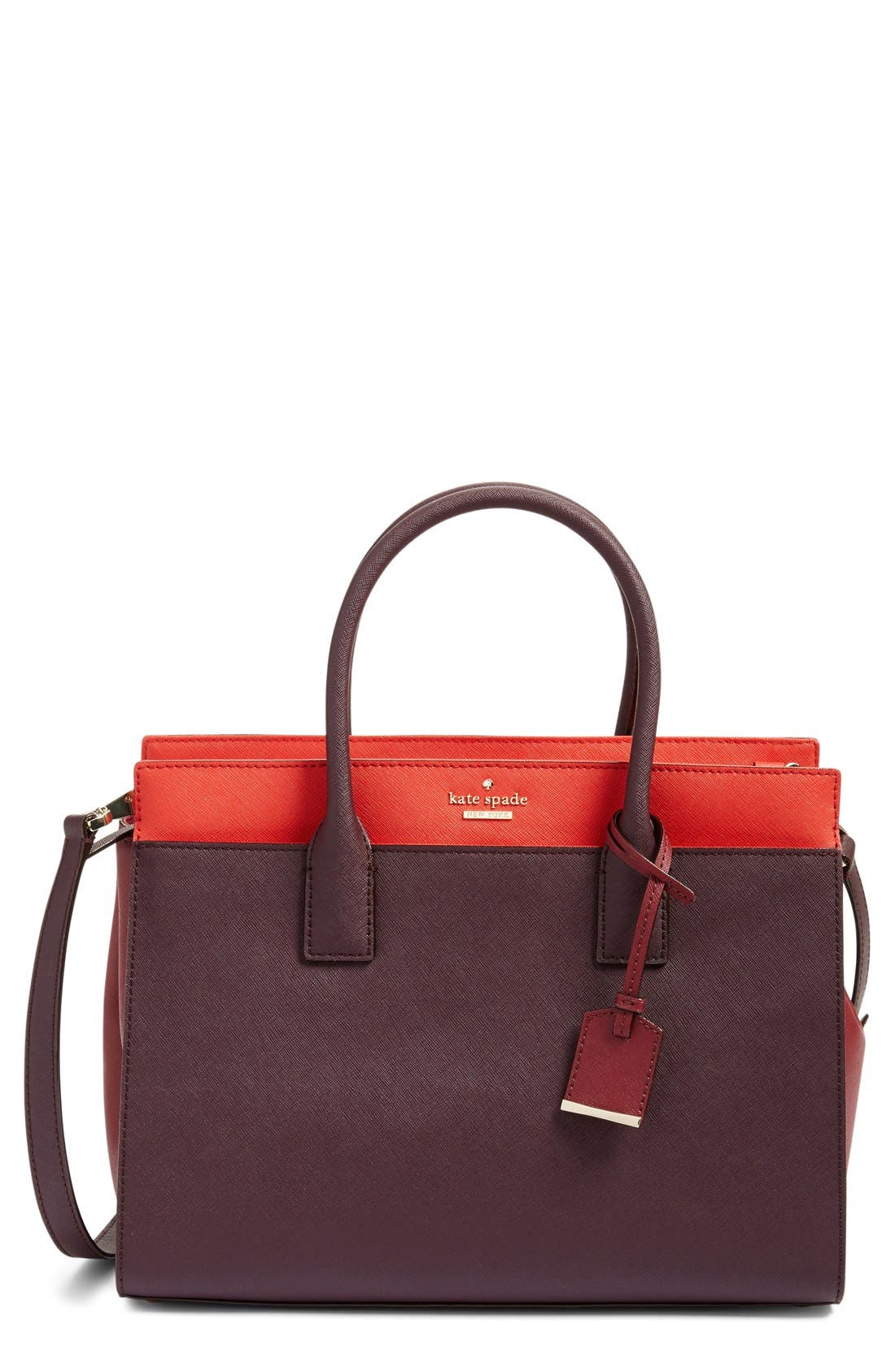 cameron street - candace leather satchel, Main, color, APPLE JELLY/  MERLOT/ MAHOGANY