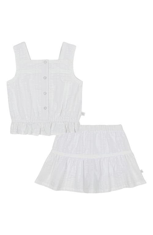 Shop Calvin Klein Kids' Eyelet Top & Skort Set In White
