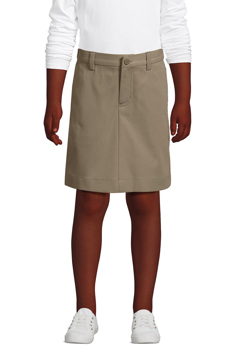 School Uniform Girls Active Chino Skort Top of the Knee, Main, color, Khaki