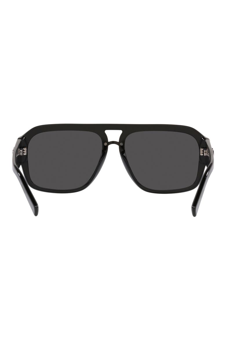 58mm Aviator Sunglasses, Alternate, color, BLACK/ DARK GREY