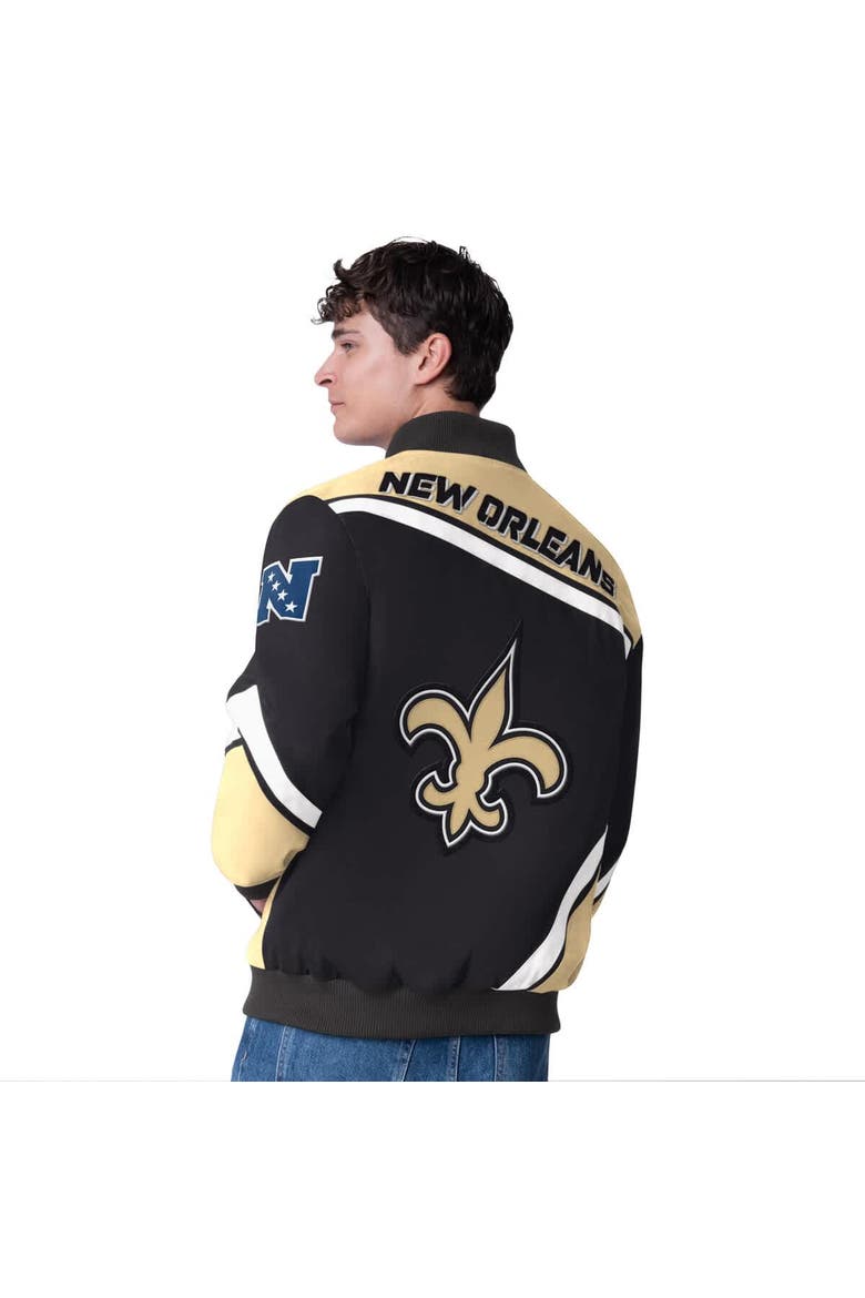 Men's G-III Extreme  Black New Orleans Saints Maximum Racing Full-Snap Jacket, Alternate, color, Black