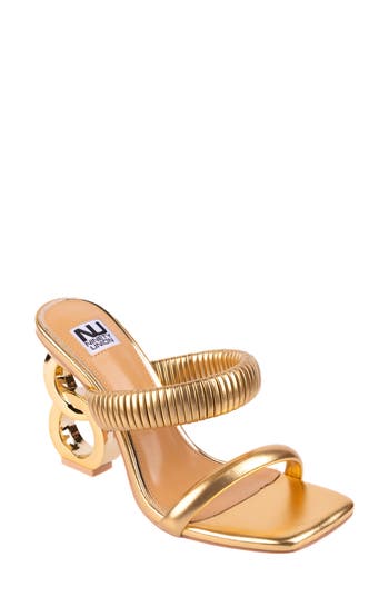 Ninety Union Raddle Square Toe Sandal In Gold