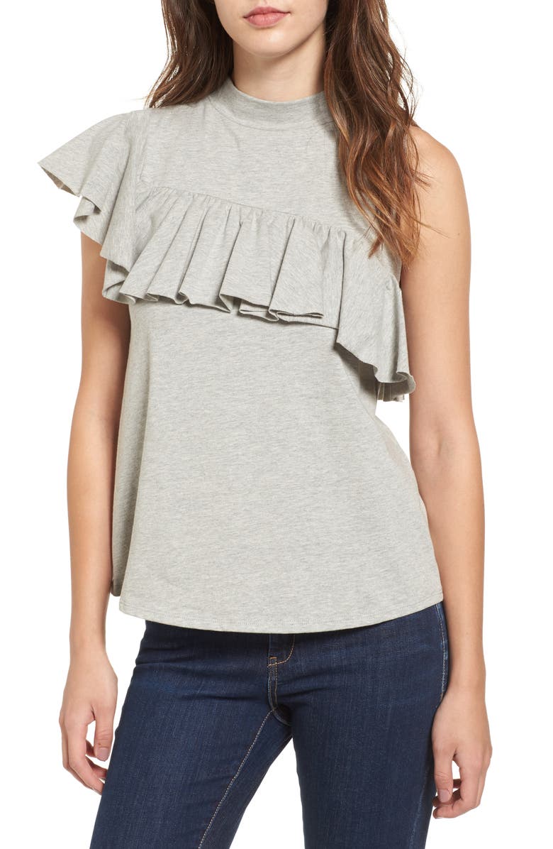 BP. Asymmetrical Ruffle Tee, Main, color, 