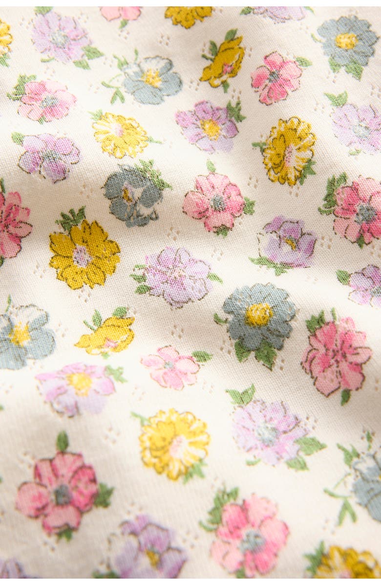 Mini Boden Kids' Floral Pointelle Short Sleeve Top, Alternate, color, Ivory Spaced Rosa