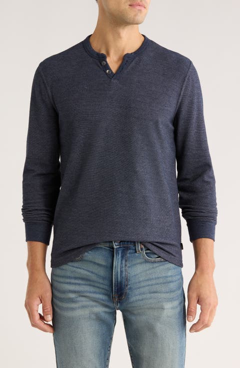 Notch Neck Cotton Mélange Pullover