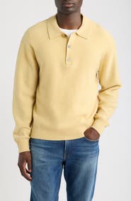 FRAME Boiled Wool Polo Sweater