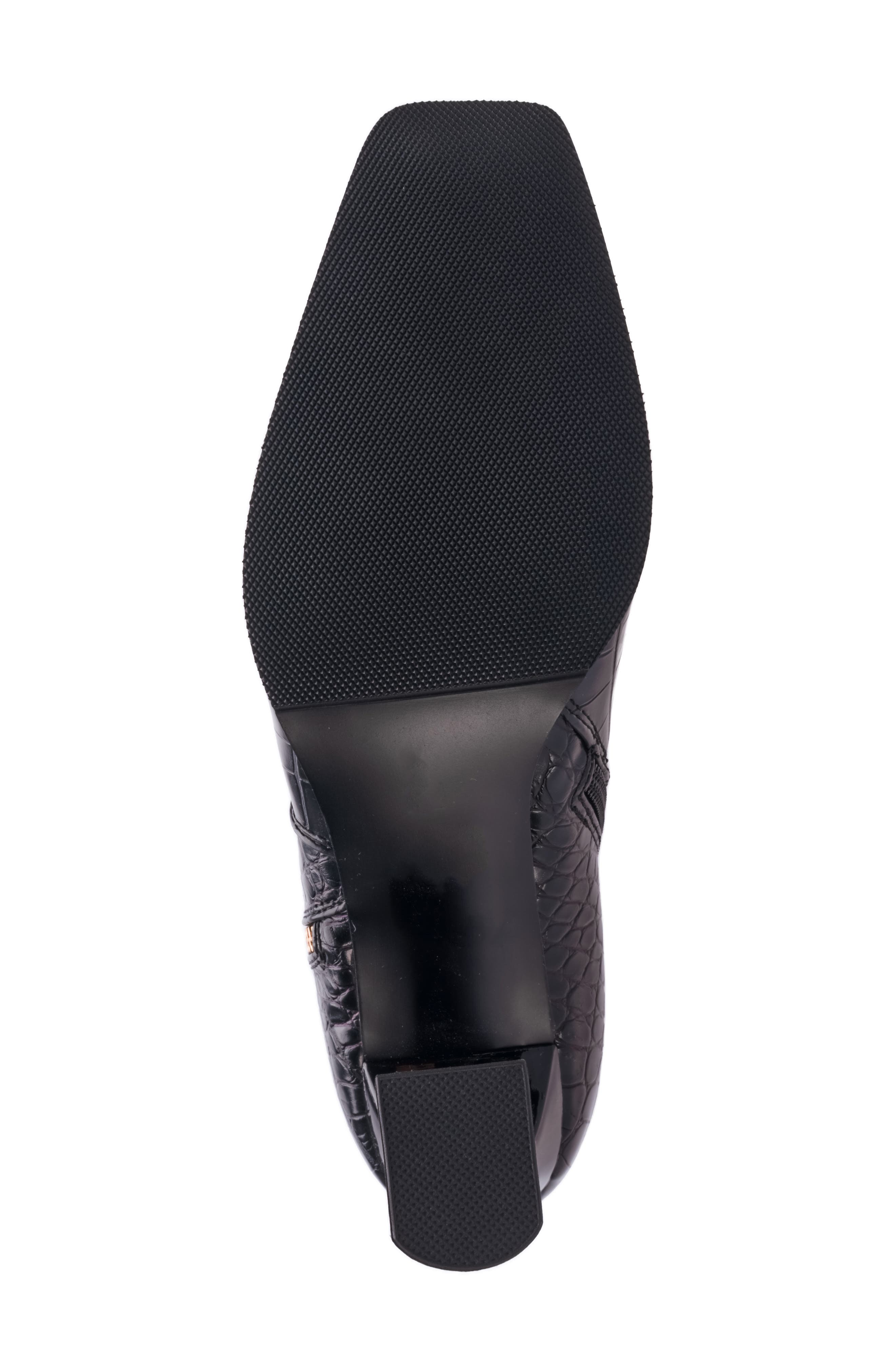 NINETY UNION London Croc Embossed Knee High Boot, Alternate, color, Black