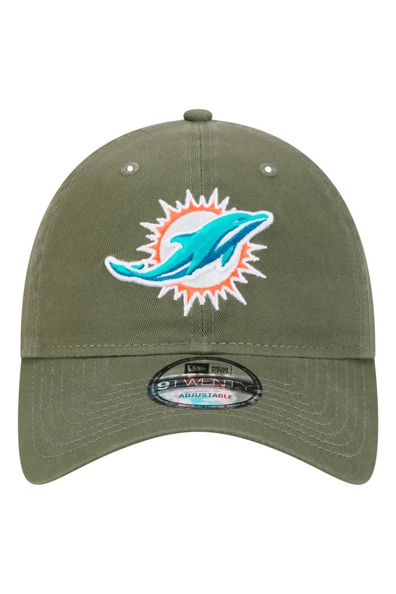 Men's New Era Olive Miami Dolphins Main 9TWENTY Adjustable Hat, Alternate, color, Olive