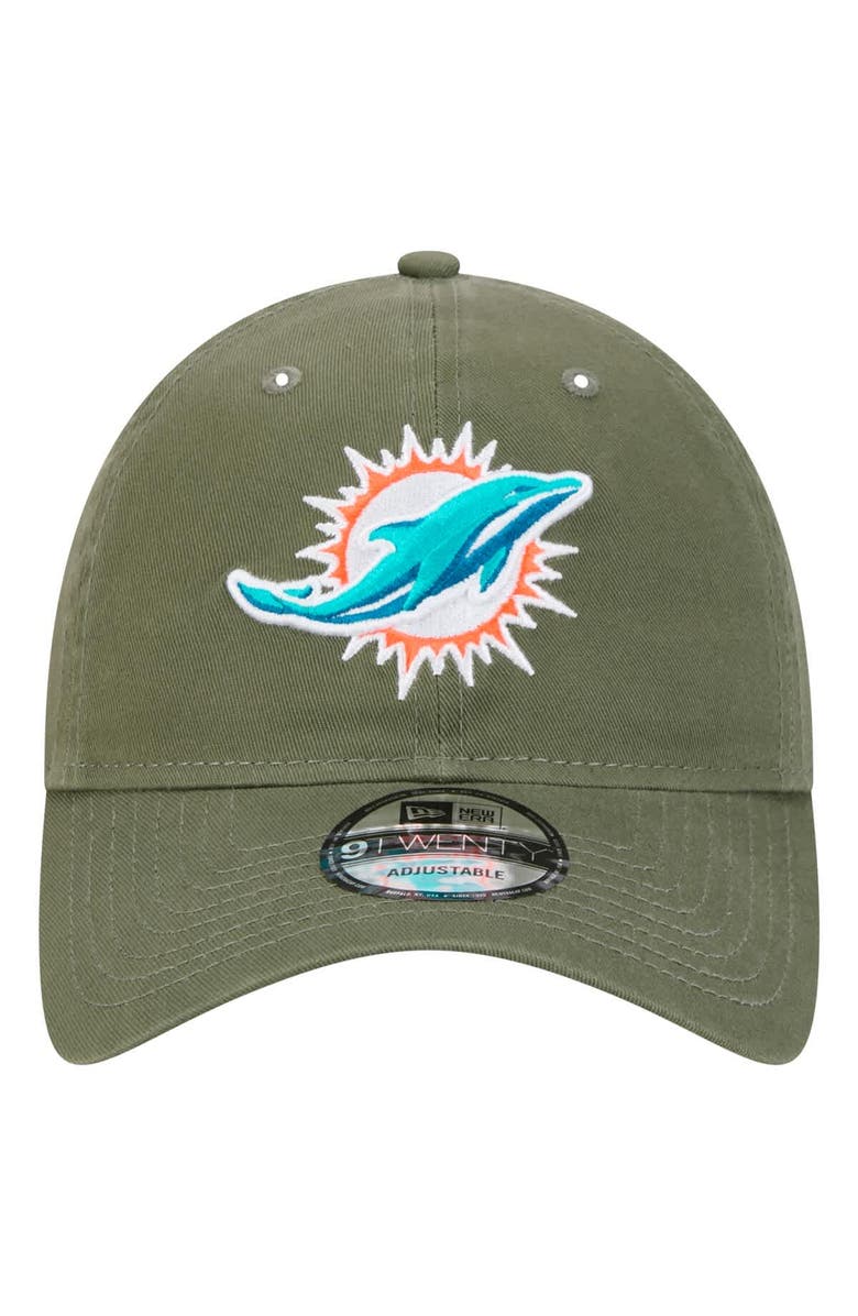 New Era Men's New Era Olive Miami Dolphins Main 9TWENTY Adjustable Hat, Alternate, color, Olive