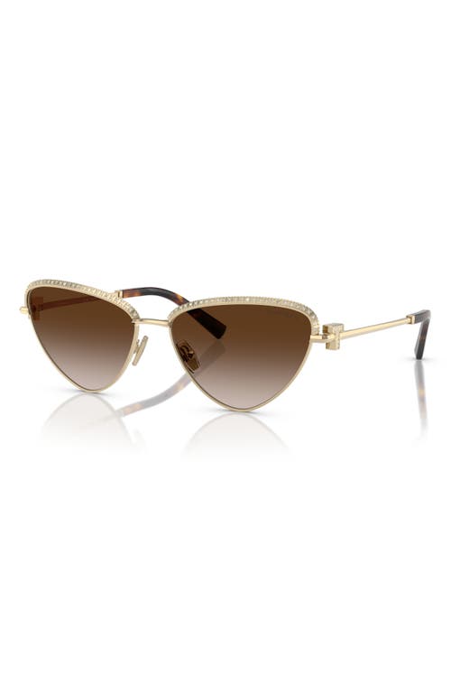 Tiffany & Co . 59mm Gradient Irregular Sunglasses In Gold/brown Grad