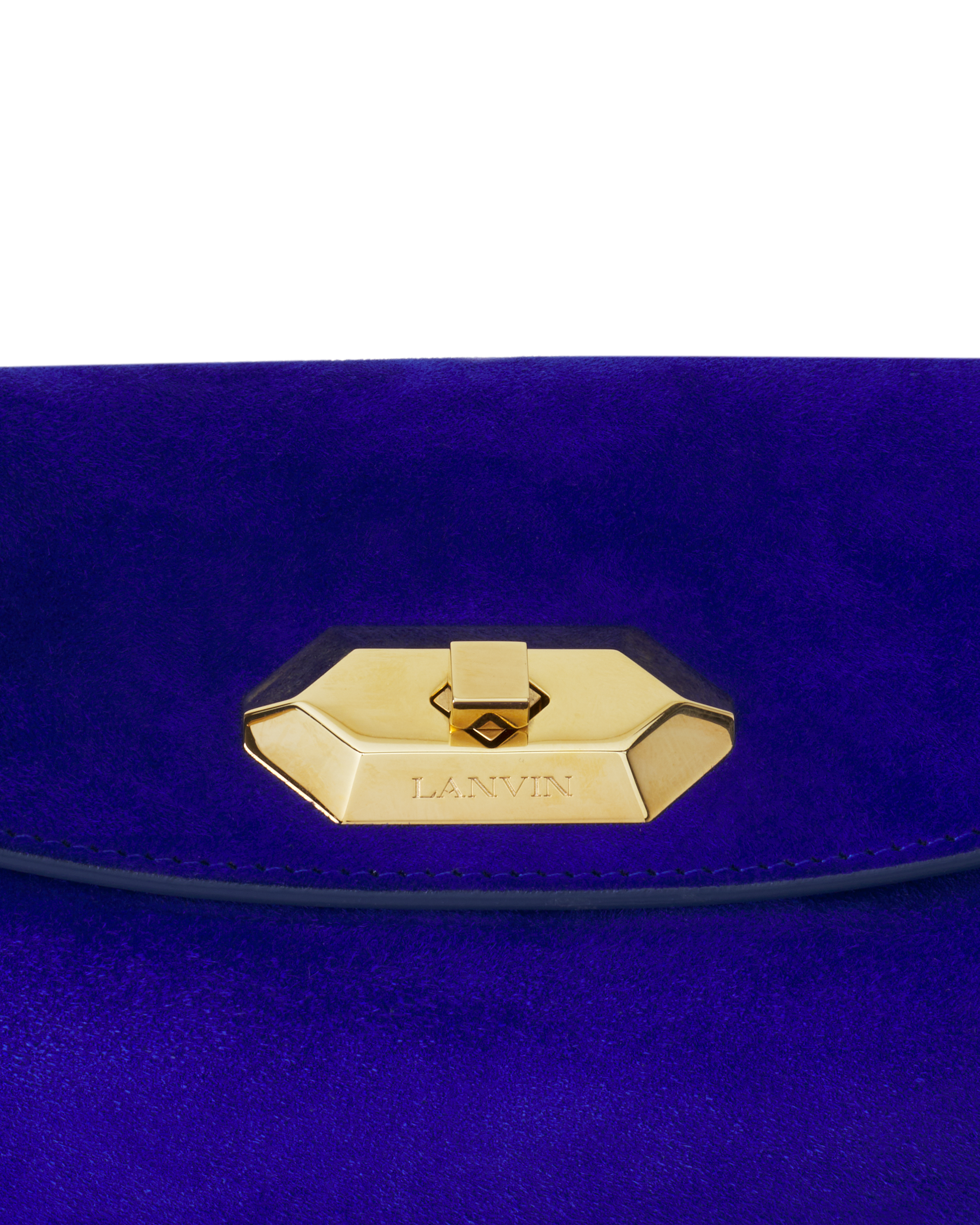 Lanvin Compagnon Medium Asymmetrical Bag In Suede, Alternate, color, Blue