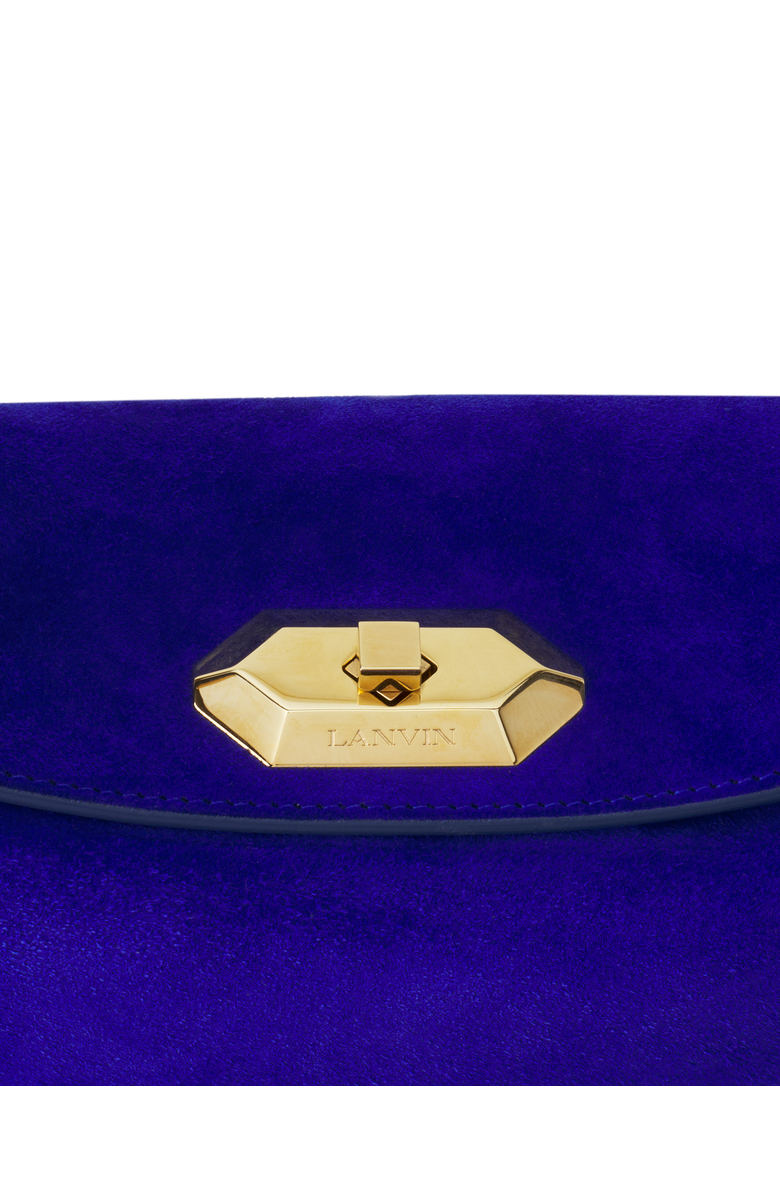 Lanvin Compagnon Medium Asymmetrical Bag In Suede, Alternate, color, Blue