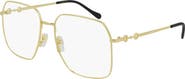 Gucci 57mm Solid Square Optical Glasses