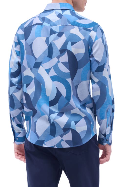 Bugatchi Julian Shaped Fit Abstract Print Button-up Shirt In Cobalt