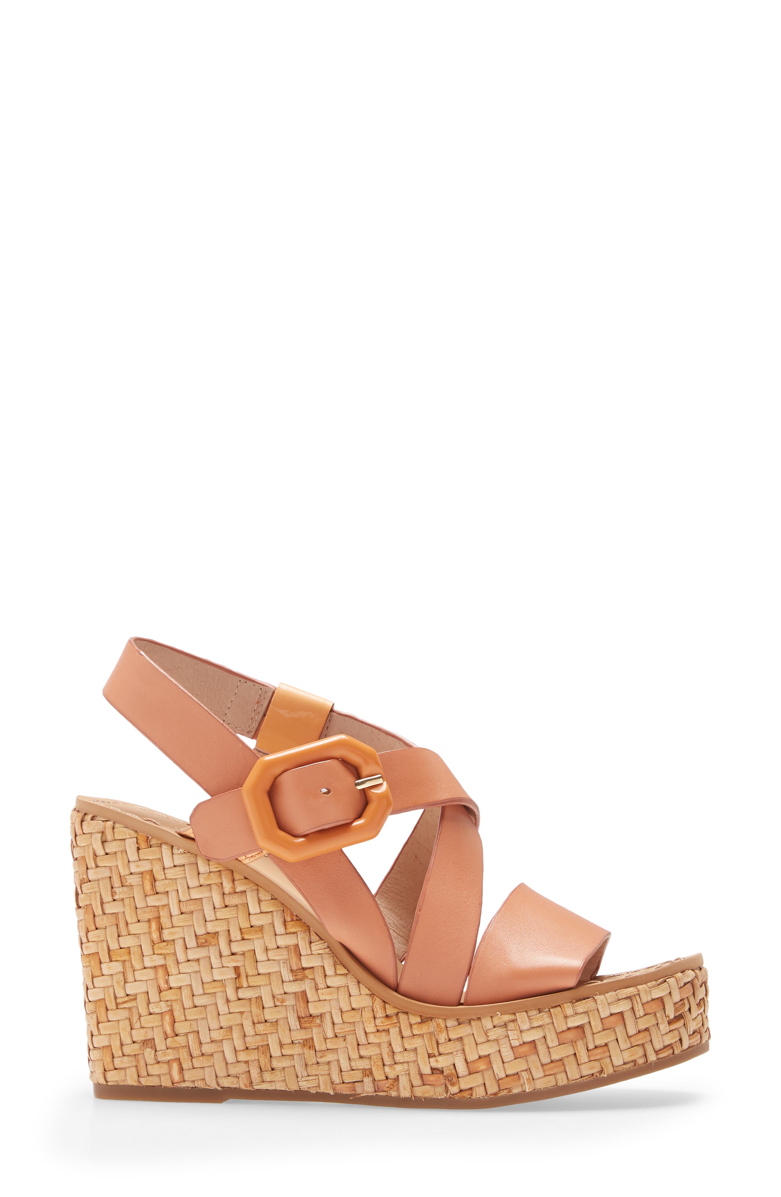 Palina Platform Wedge Sandal, Alternate, color, PEACH CLAY AND CORALINE