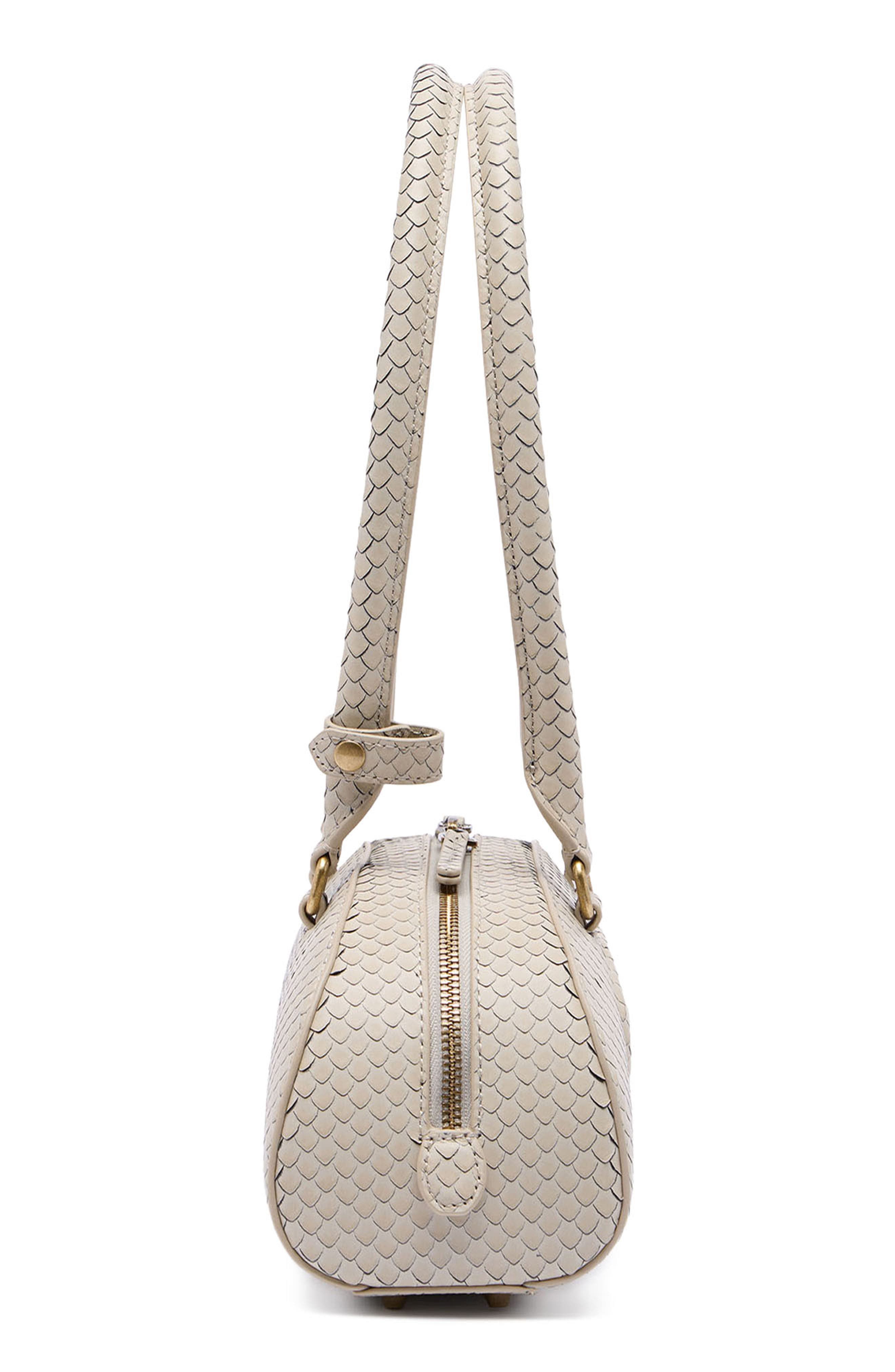 DIESEL<sup>®</sup> 1DR Dome Snakeskin Embossed Leather Shoulder Bag, Alternate, color, Khaki
