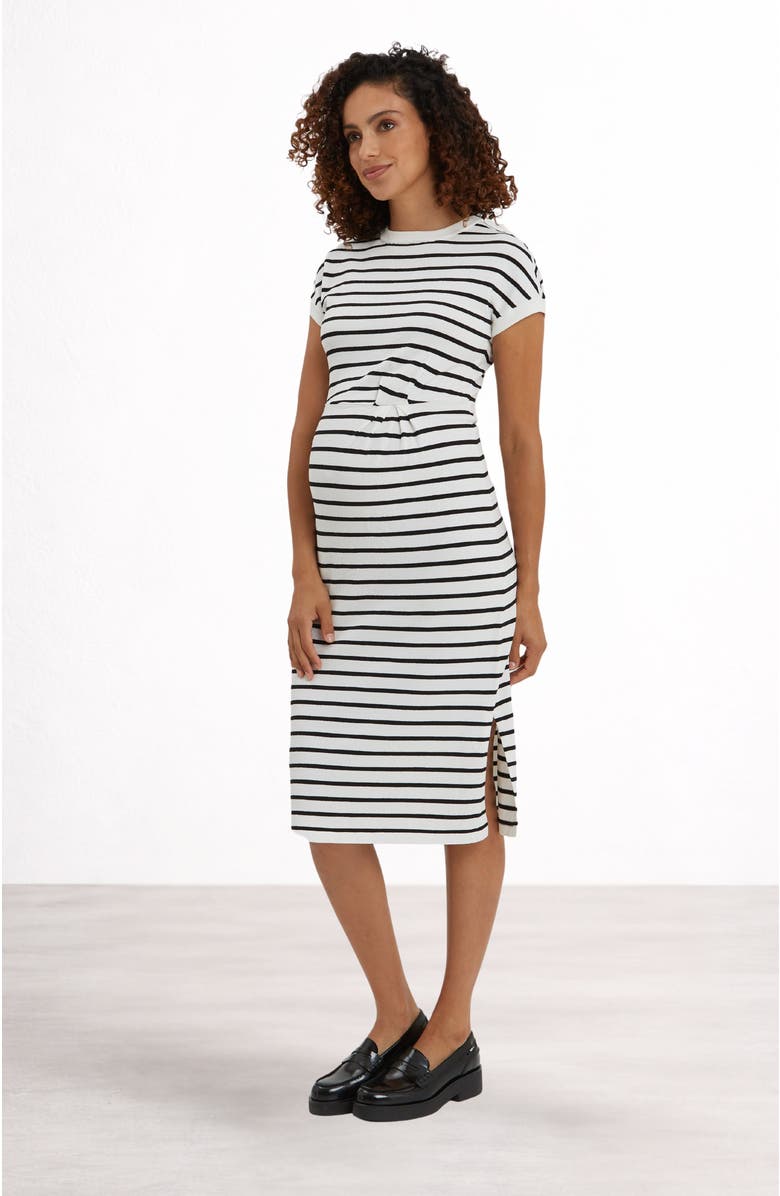 Nom Maternity Lydia Maternity & Nursing Knee Length Dress, Alternate, color, White & Black Stripe
