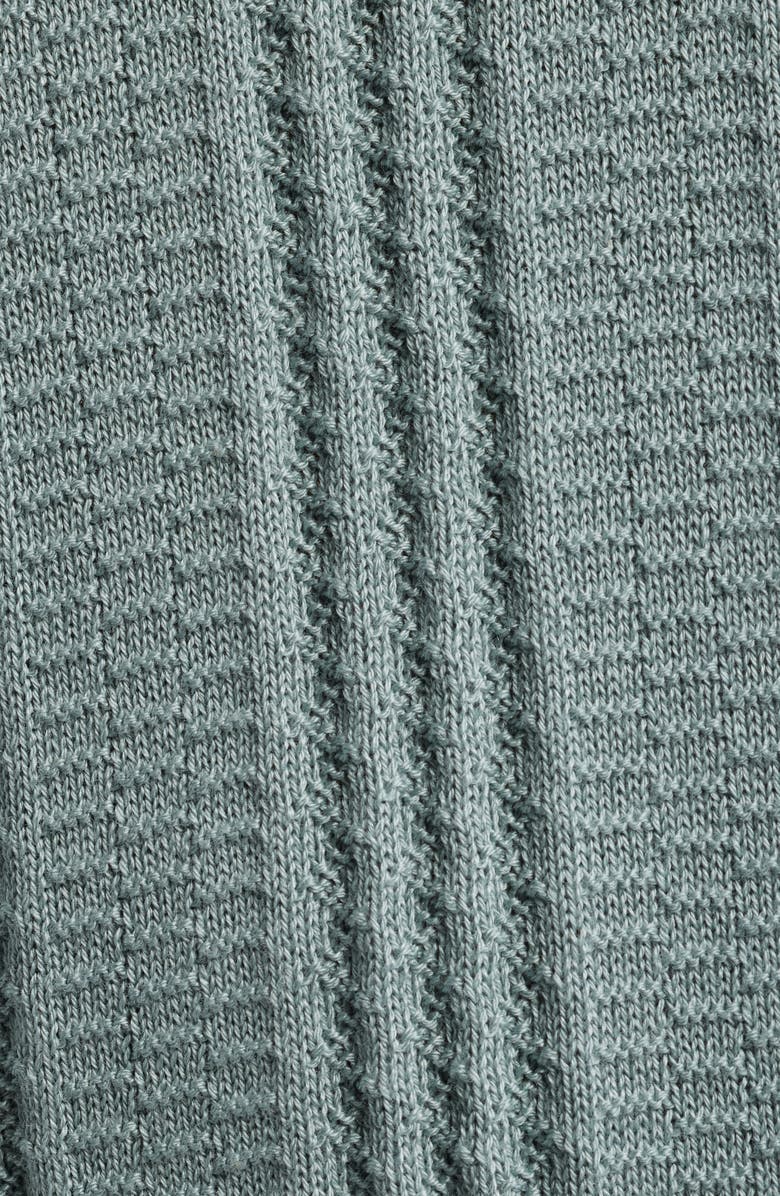 Canali Ribbed Cotton Blend Polo Sweater, Alternate, color, Green