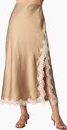 CAMI NYC Teagan Polka Dot Lace Accent Silk Maxi Skirt