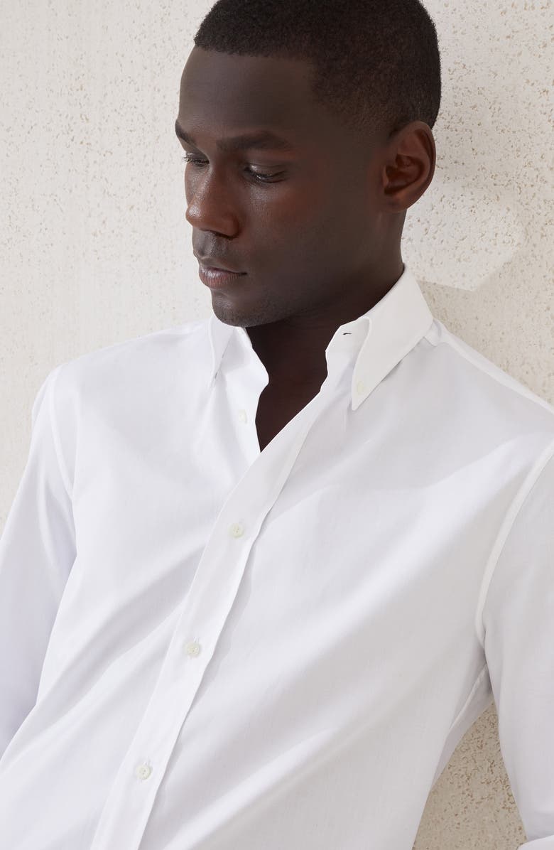 Brunello Cucinelli Button-down collar shirt, Alternate, color, White