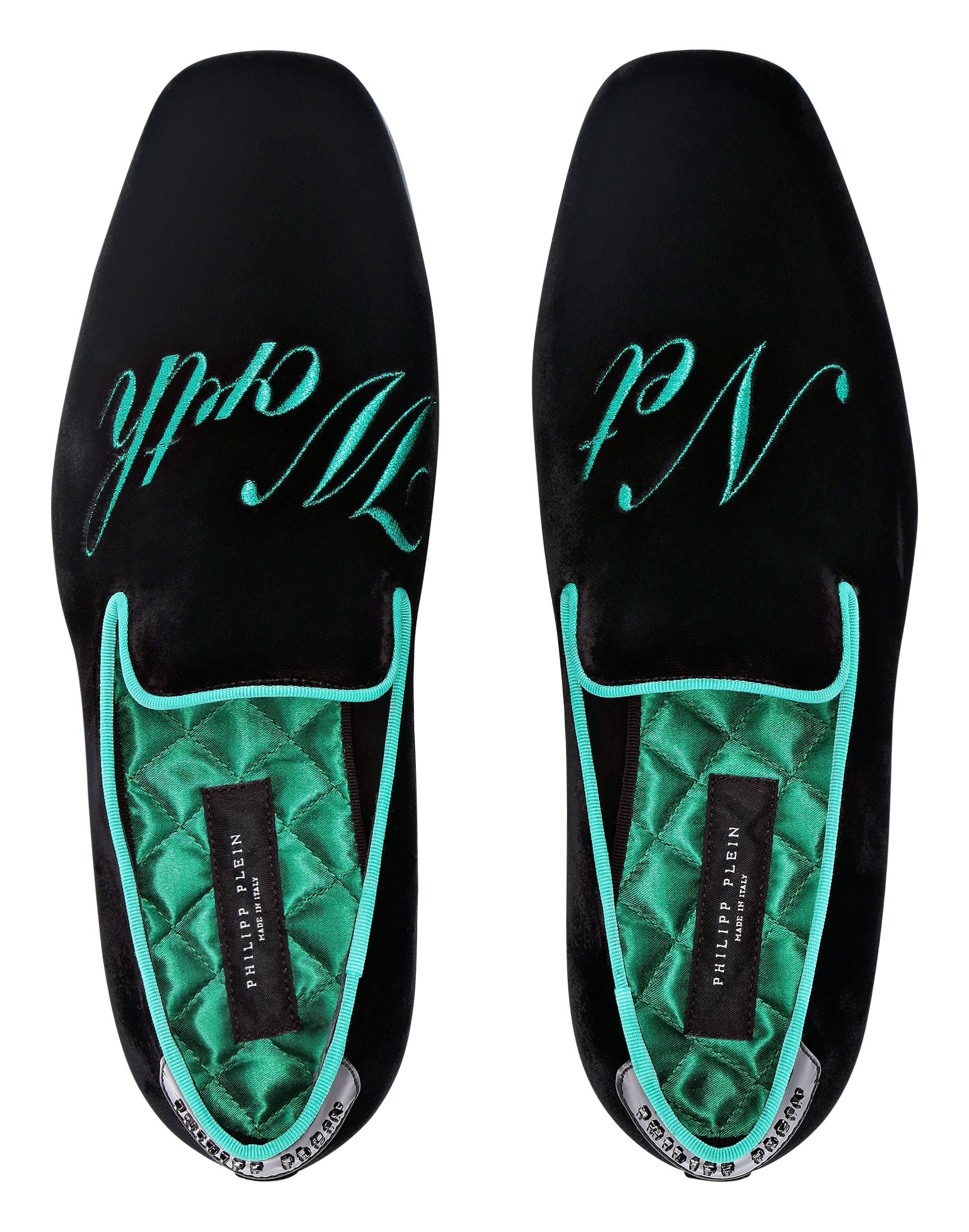 Velvet Loafers Men, Alternate, color, green