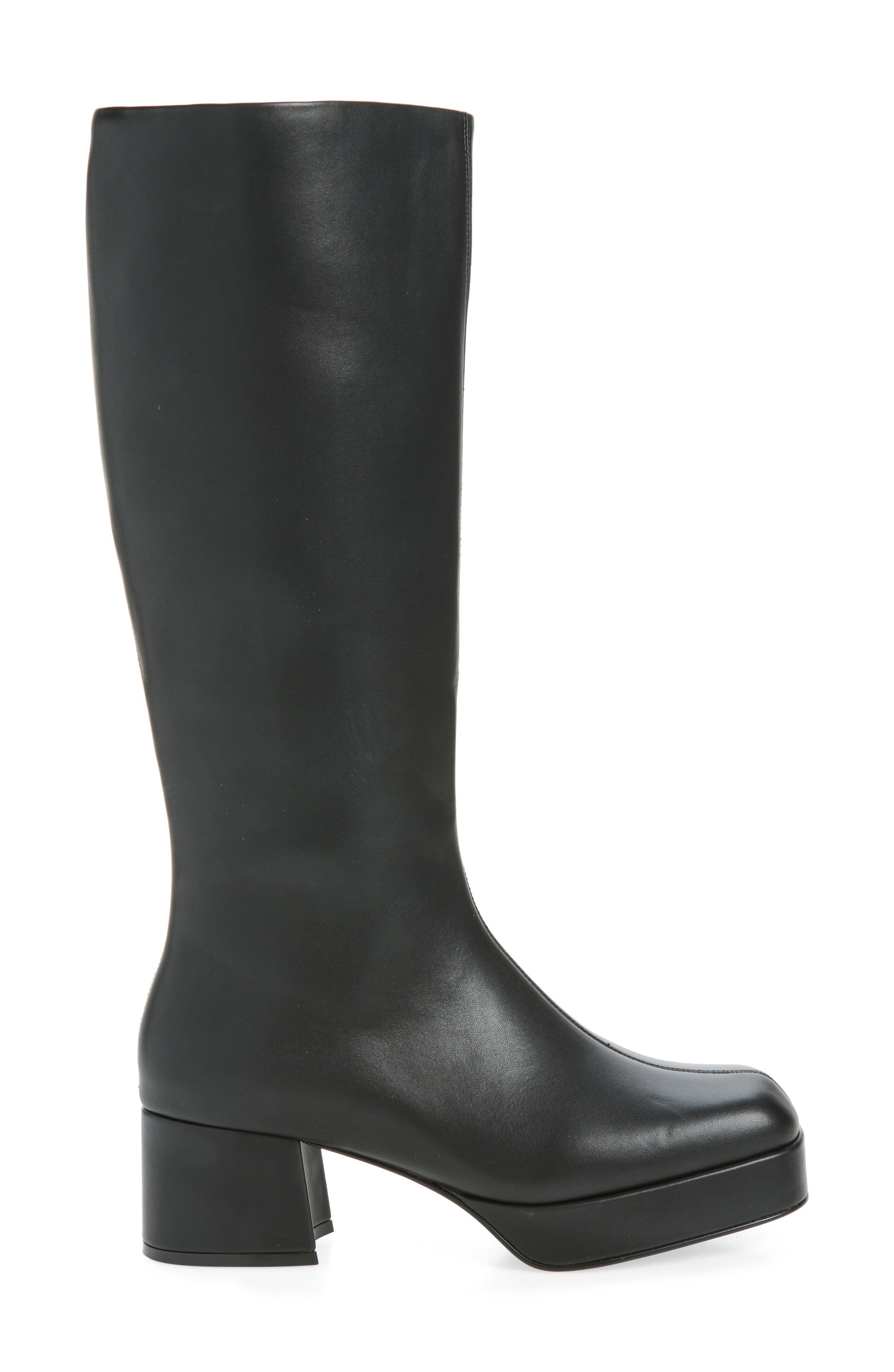 Capacity Faux Leather Knee High Boot, Alternate, color, BLACK