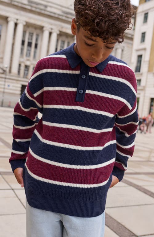 Next Kids' Stripe Polo Sweater In Multi