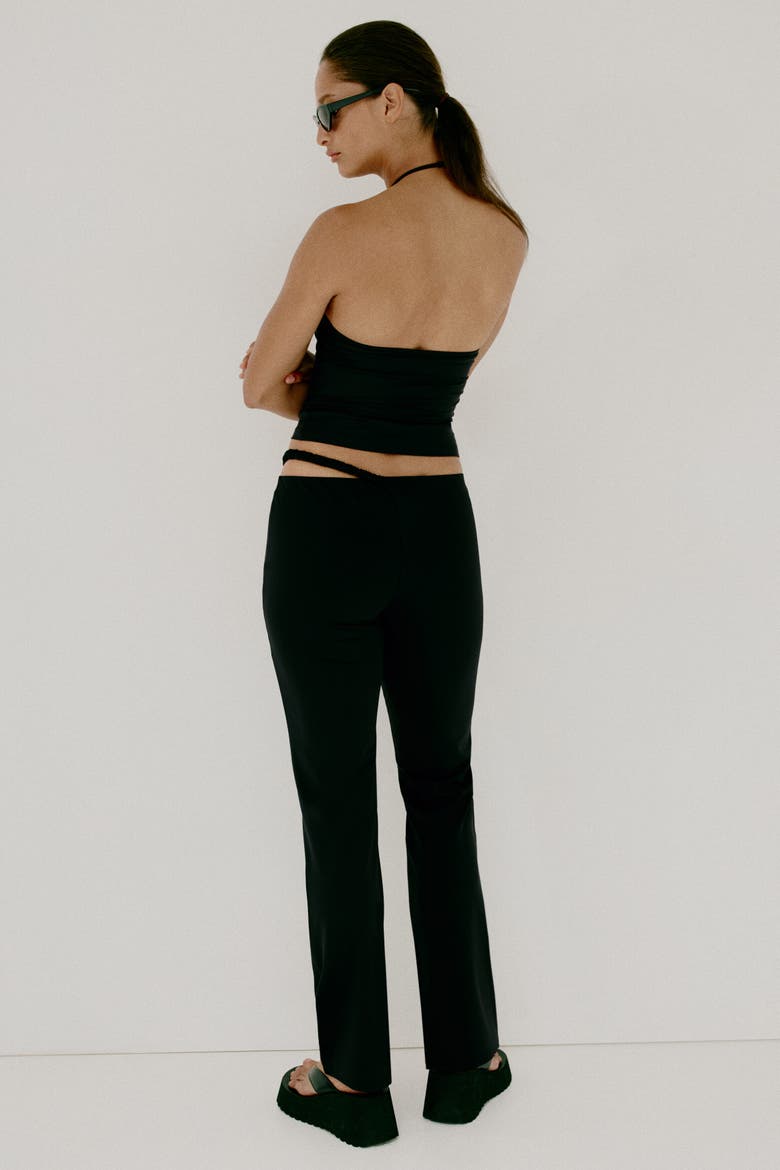 Strap-detail Jersey Pants, Alternate, color, Black