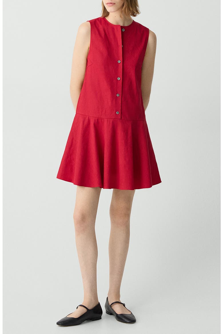 Sleeveless Linen Blend Minidress, Main, color, CHERRY