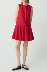 Theory Sleeveless Linen Blend Minidress