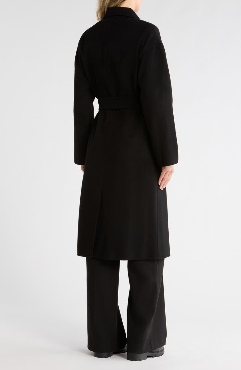 Theory Wool Blend Robe Coat, Alternate, color, Black