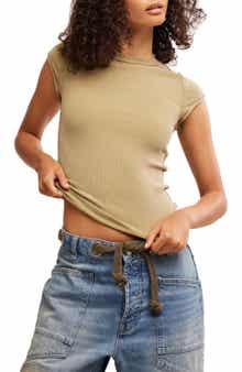 Free People Ever Had Cap Sleeve Cotton T-Shirt