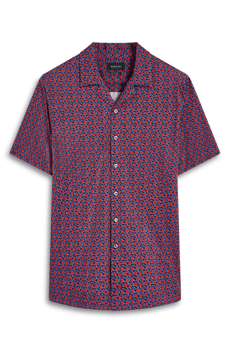 Bugatchi OoohCotton<sup>®</sup> Floral Print Camp Shirt, Alternate, color, 