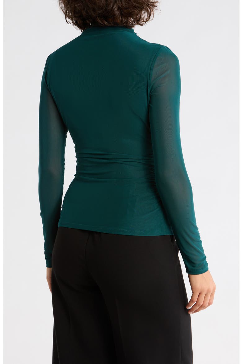 Long Sleeve Mesh Mock Neck Top, Alternate, color, SEA MOSS