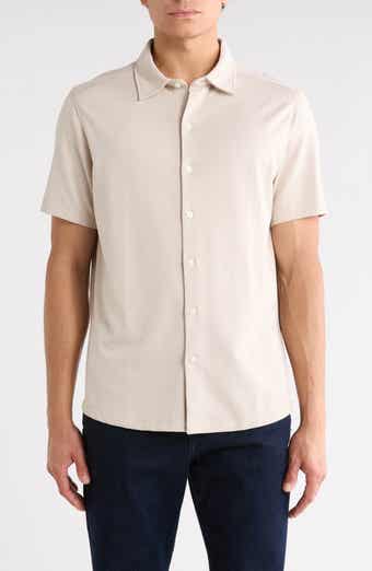 Ruben Herringbone Button Up Knit Shirt